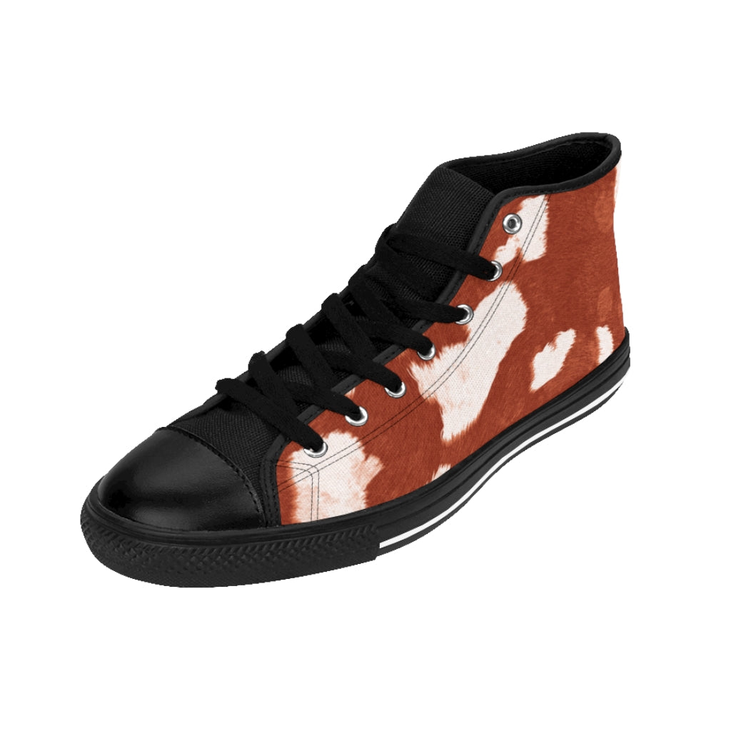Red High-top Cow Print Sneakers [Women's]