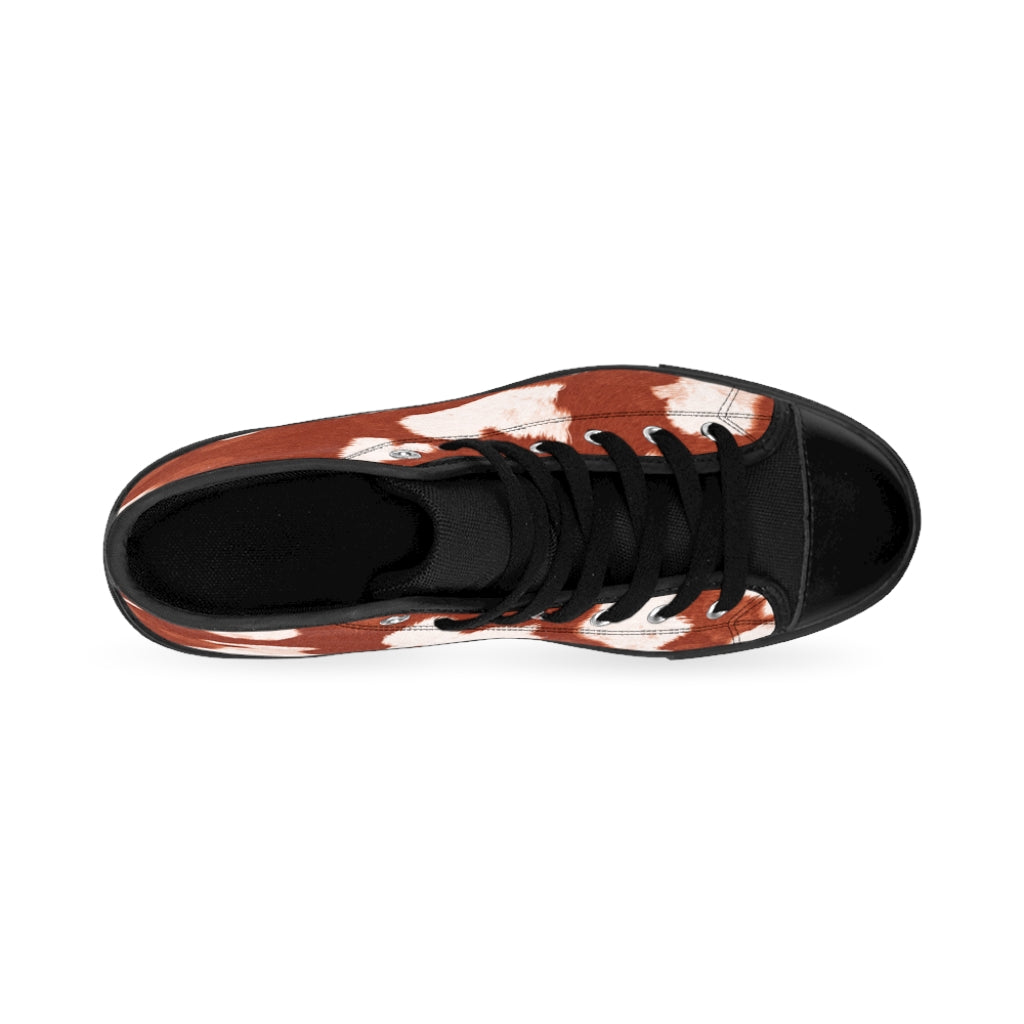 Red High-top Cow Print Sneakers [Women's]
