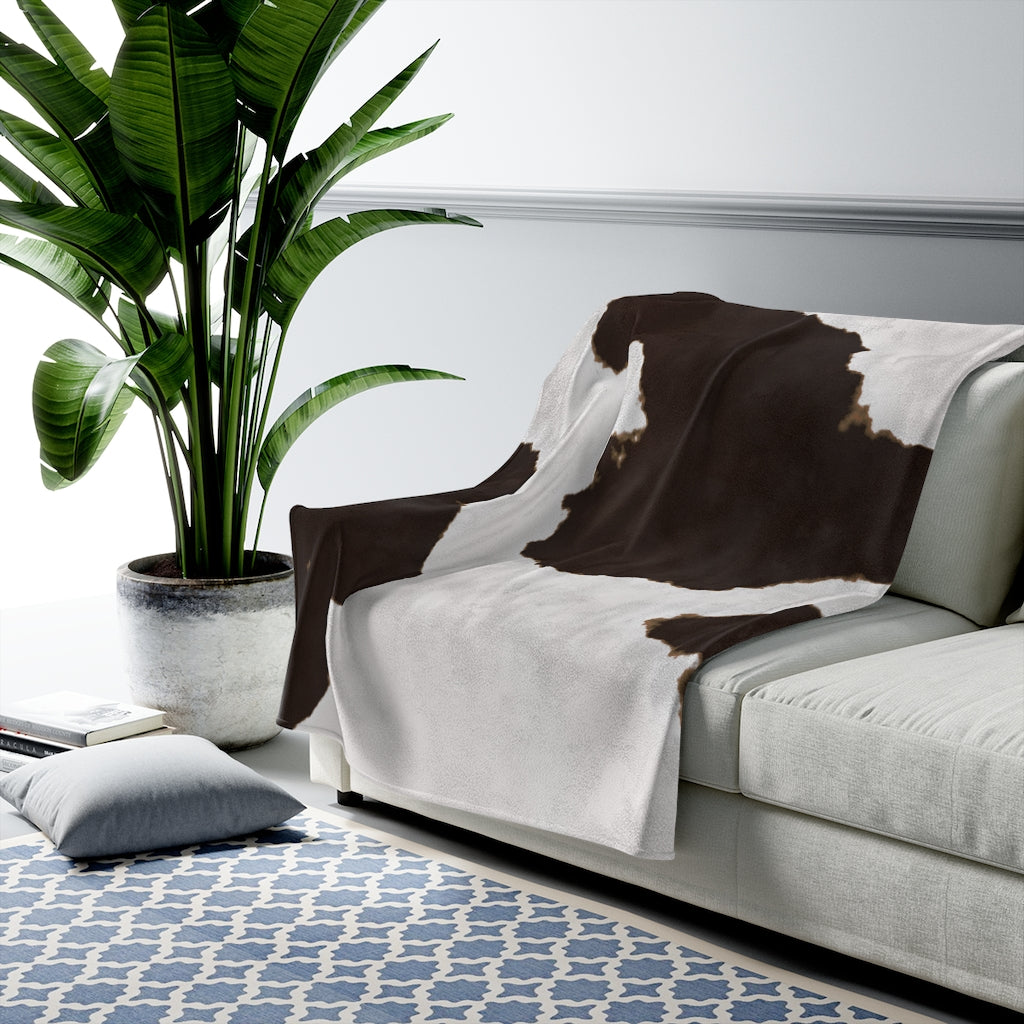 Cow Print Blanket [Velveteen Plush]