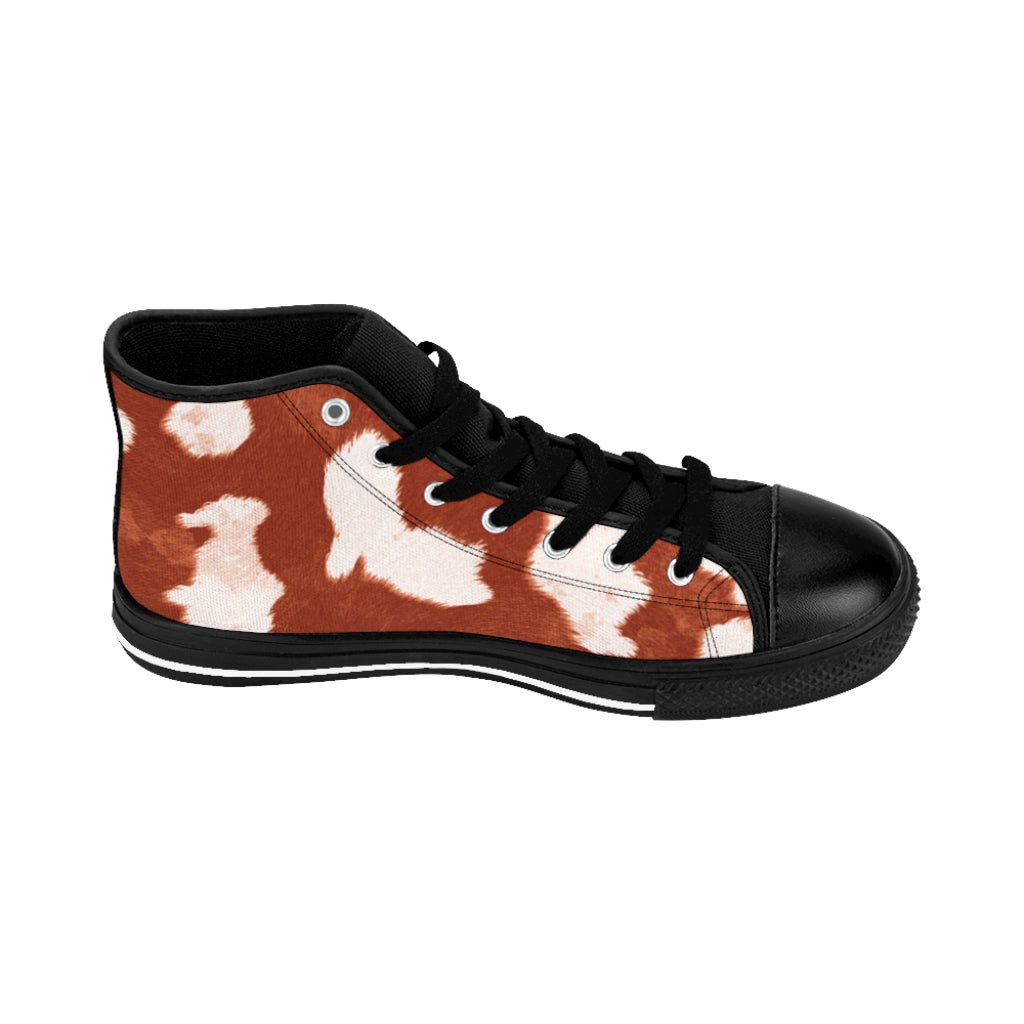 Red High-top Cow Print Sneakers [Women's]