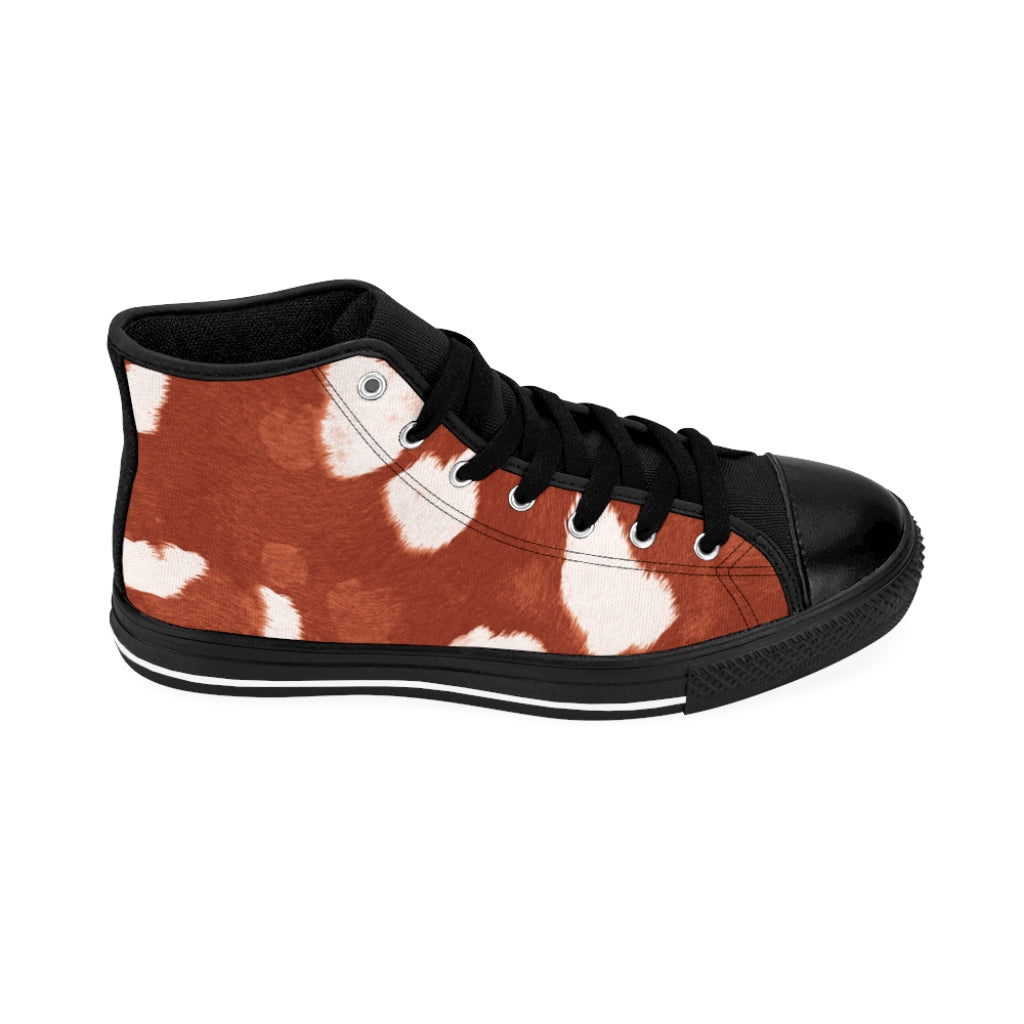Red High-top Cow Print Sneakers [Women's]