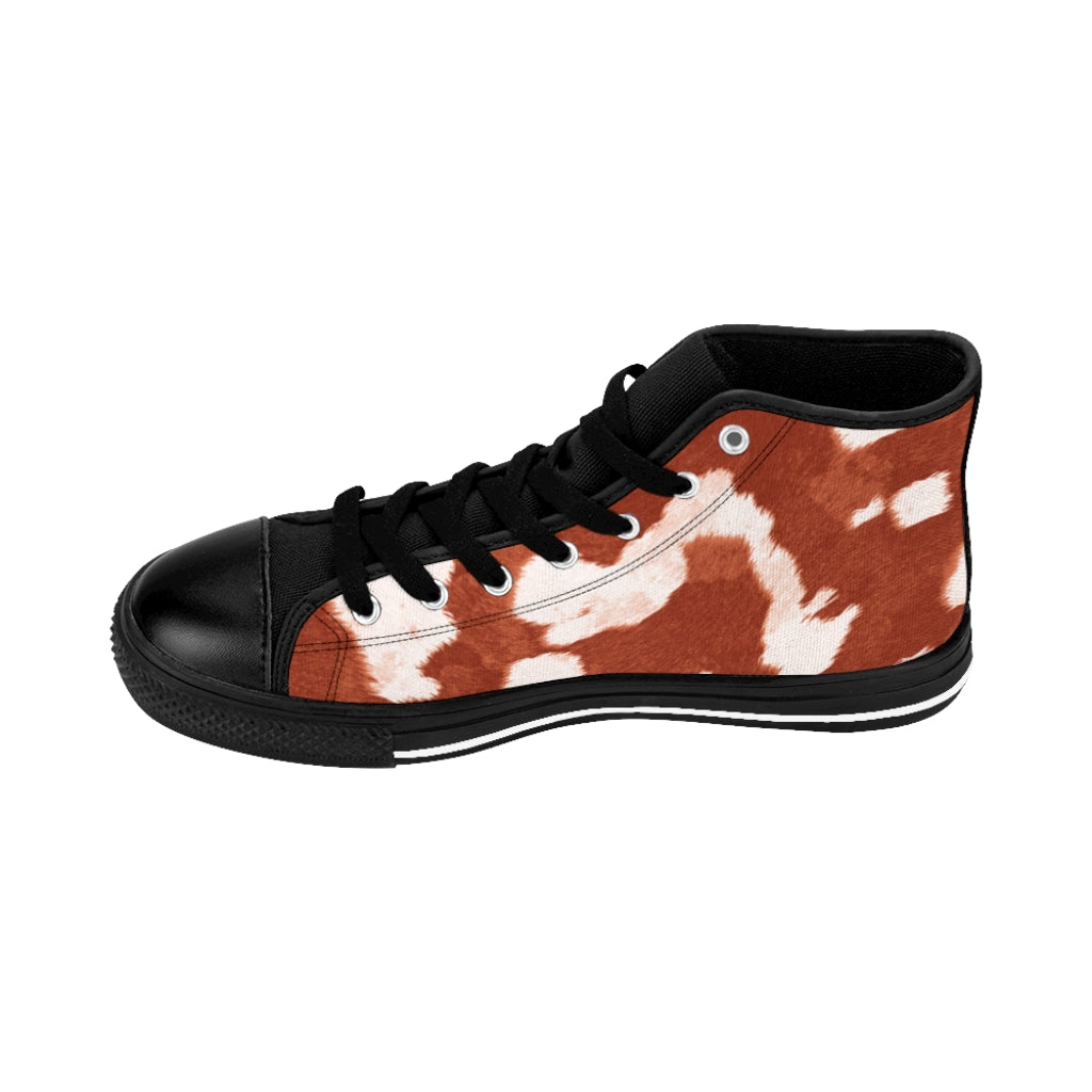 Red High-top Cow Print Sneakers [Women's]
