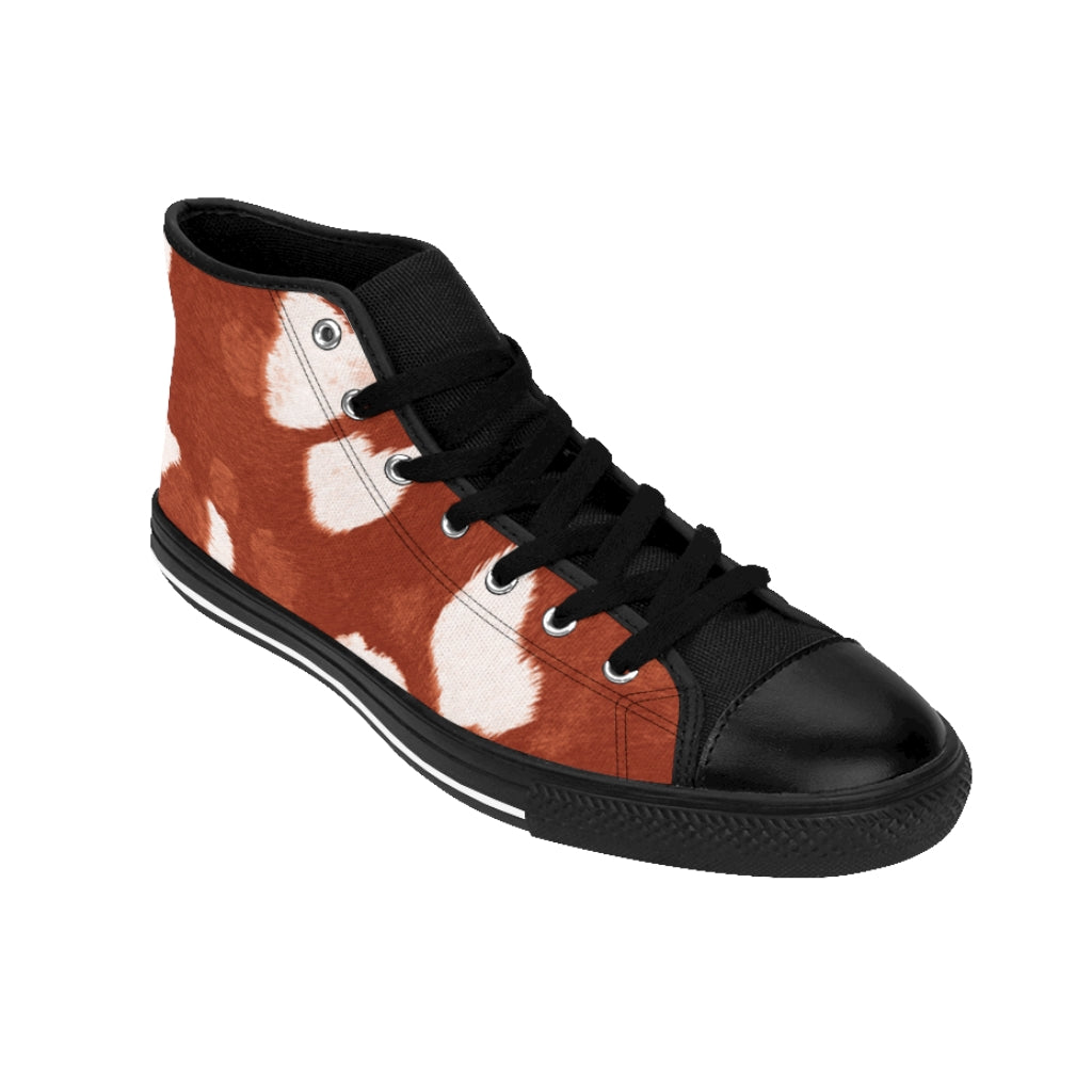 Red High-top Cow Print Sneakers [Women's]